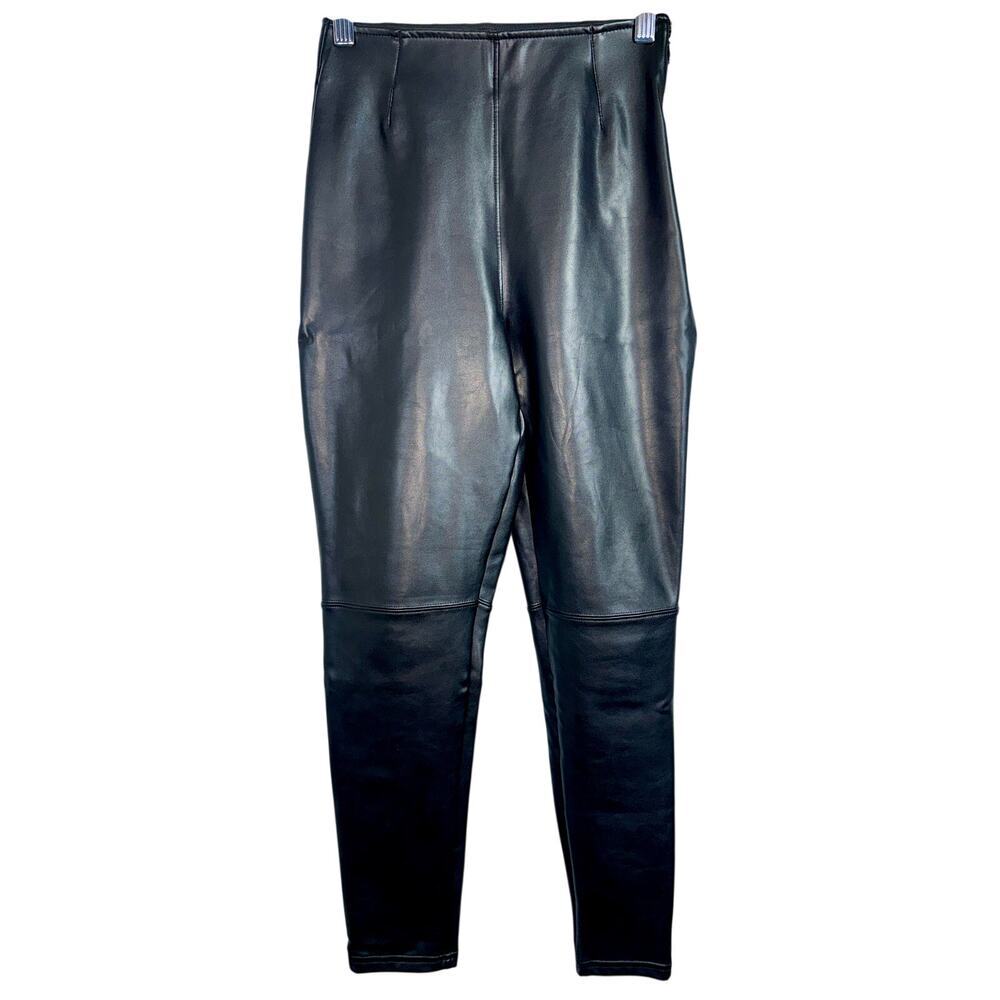 Abercrombie & Fitch Curve Love Black Vegan Leather Leggings Pants Size XS Short